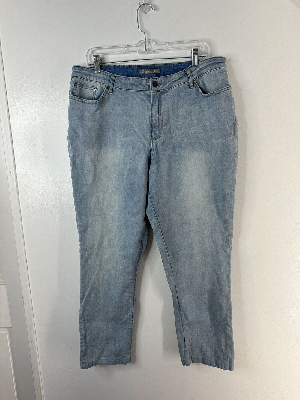 Garnet Hill Size 33 Organic Cotton Crop Jeans Light Wash Denim Pants